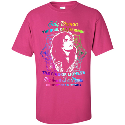 July Woman T-shirt The Heart Of A Hippie Heliconia