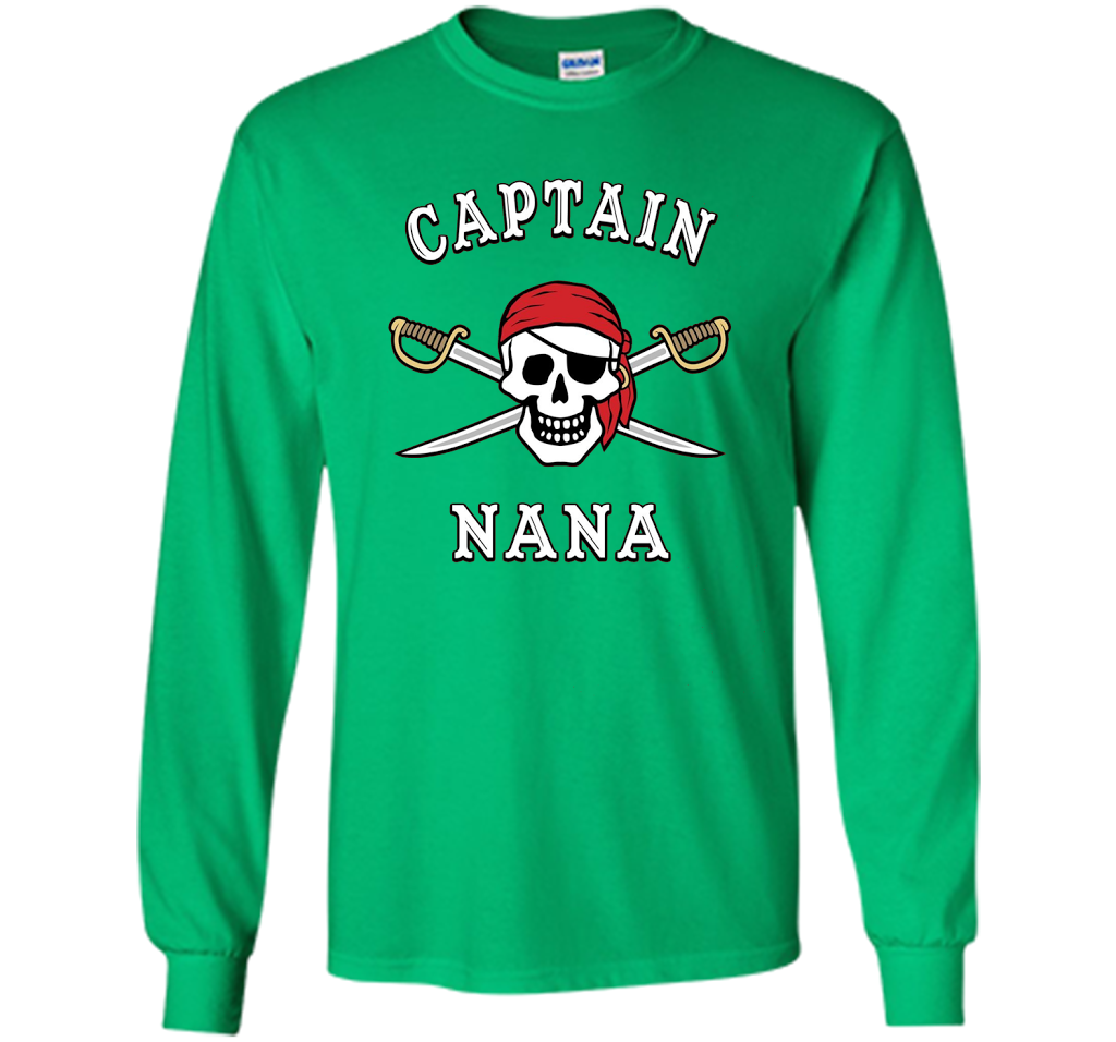 Captain Nana Funny Pirate T-shirt cool shirt Irish Green