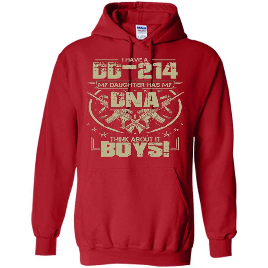 I Have A DD-214 My Daughter Has My DNA Think About It Boys T-shirt Red