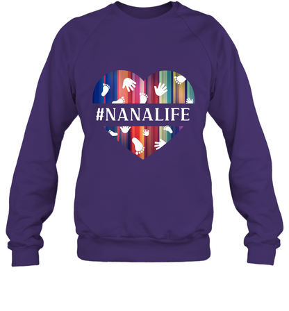 Hash Tag Nana Life Grandmom Shirt Sweatshirt Purple