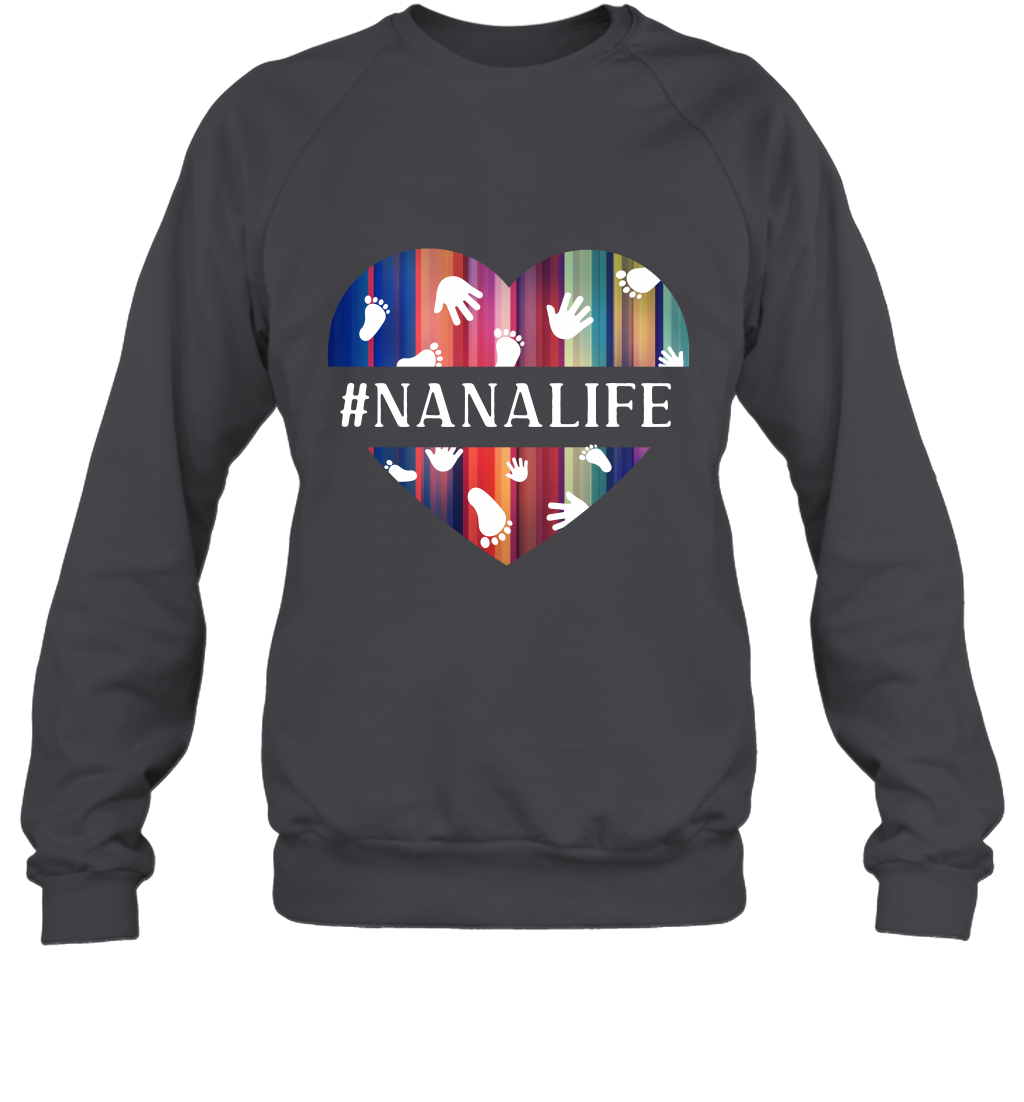 Hash Tag Nana Life Grandmom Shirt Sweatshirt Dark Heather