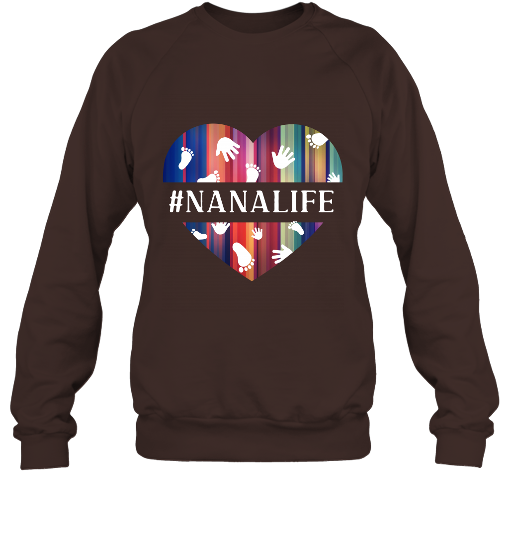 Hash Tag Nana Life Grandmom Shirt Sweatshirt Dark Chocolate