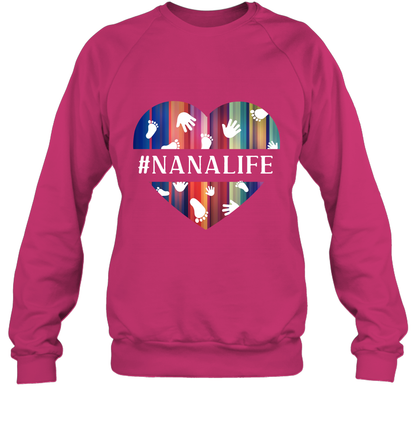 Hash Tag Nana Life Grandmom Shirt Sweatshirt Heliconia