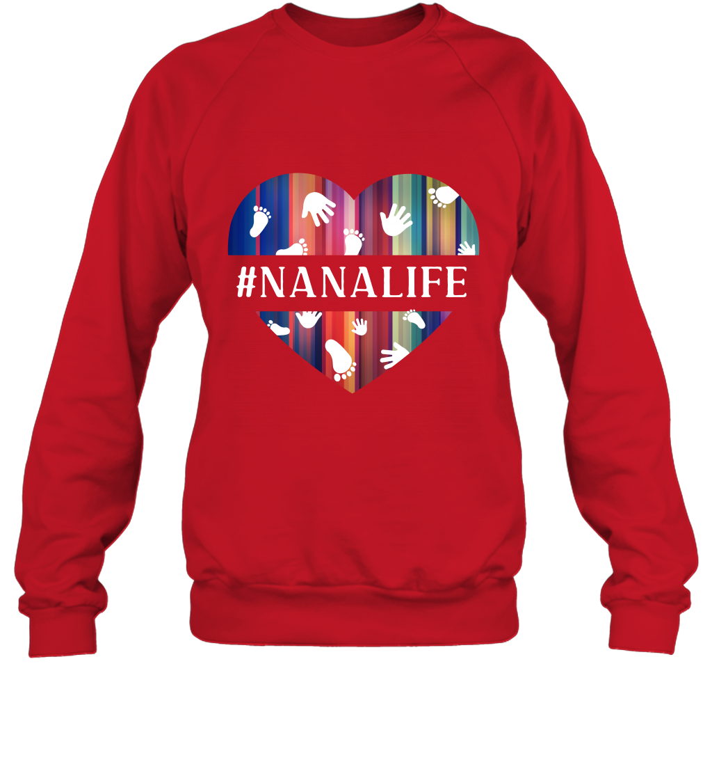 Hash Tag Nana Life Grandmom Shirt Sweatshirt Red