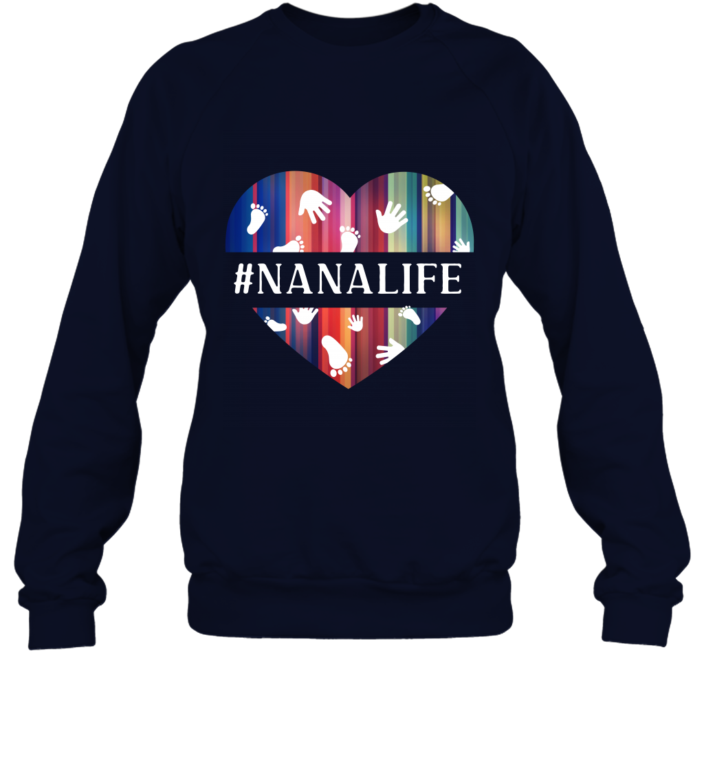 Hash Tag Nana Life Grandmom Shirt Sweatshirt Navy