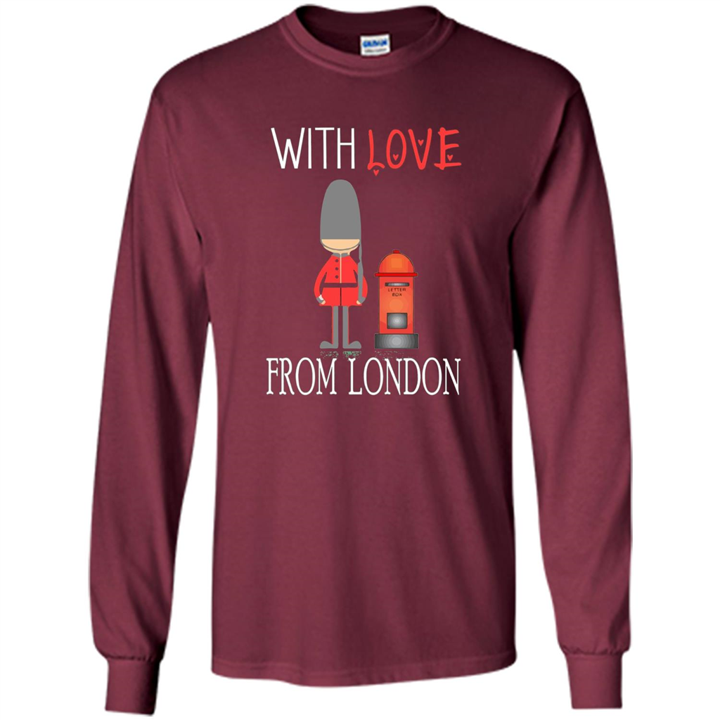 With Love From London England Britain Palace Guard T-shirt Maroon