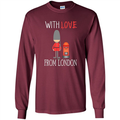 With Love From London England Britain Palace Guard T-shirt Maroon