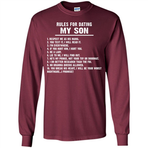 Parents T-shirt Rules For Dating My Son T-shirt