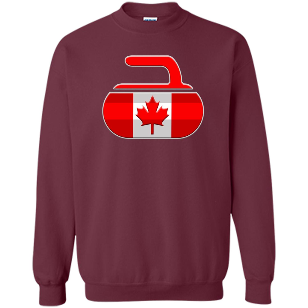 Canadian Curling Flag T-shirt Maroon