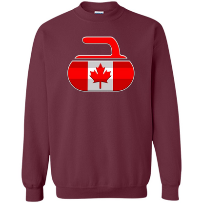 Canadian Curling Flag T-shirt Maroon