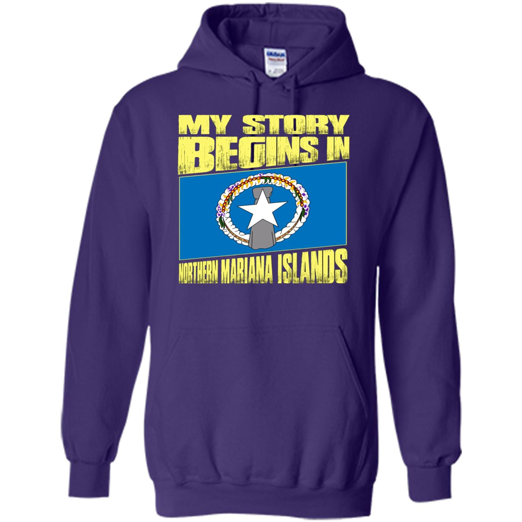 Story Begins In Northern Mariana Islands T-Shirt Purple