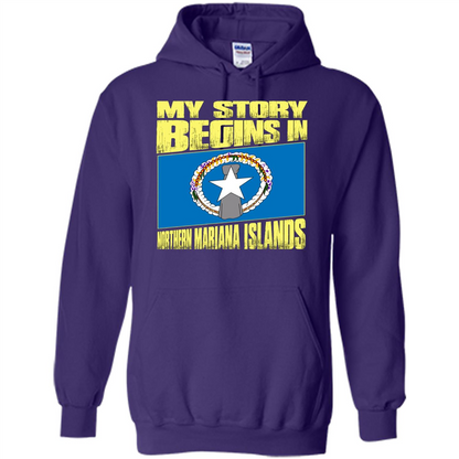 Story Begins In Northern Mariana Islands T-Shirt Purple