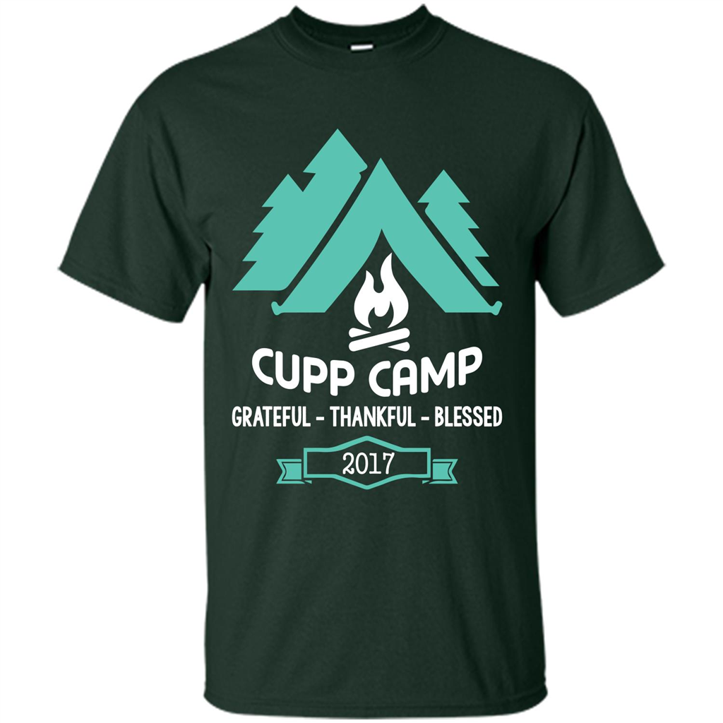 Camping T-shirt Cupp Camp Grateful - Thankful - Blessed 2017 Forest Green