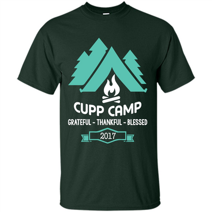 Camping T-shirt Cupp Camp Grateful - Thankful - Blessed 2017 Forest Green
