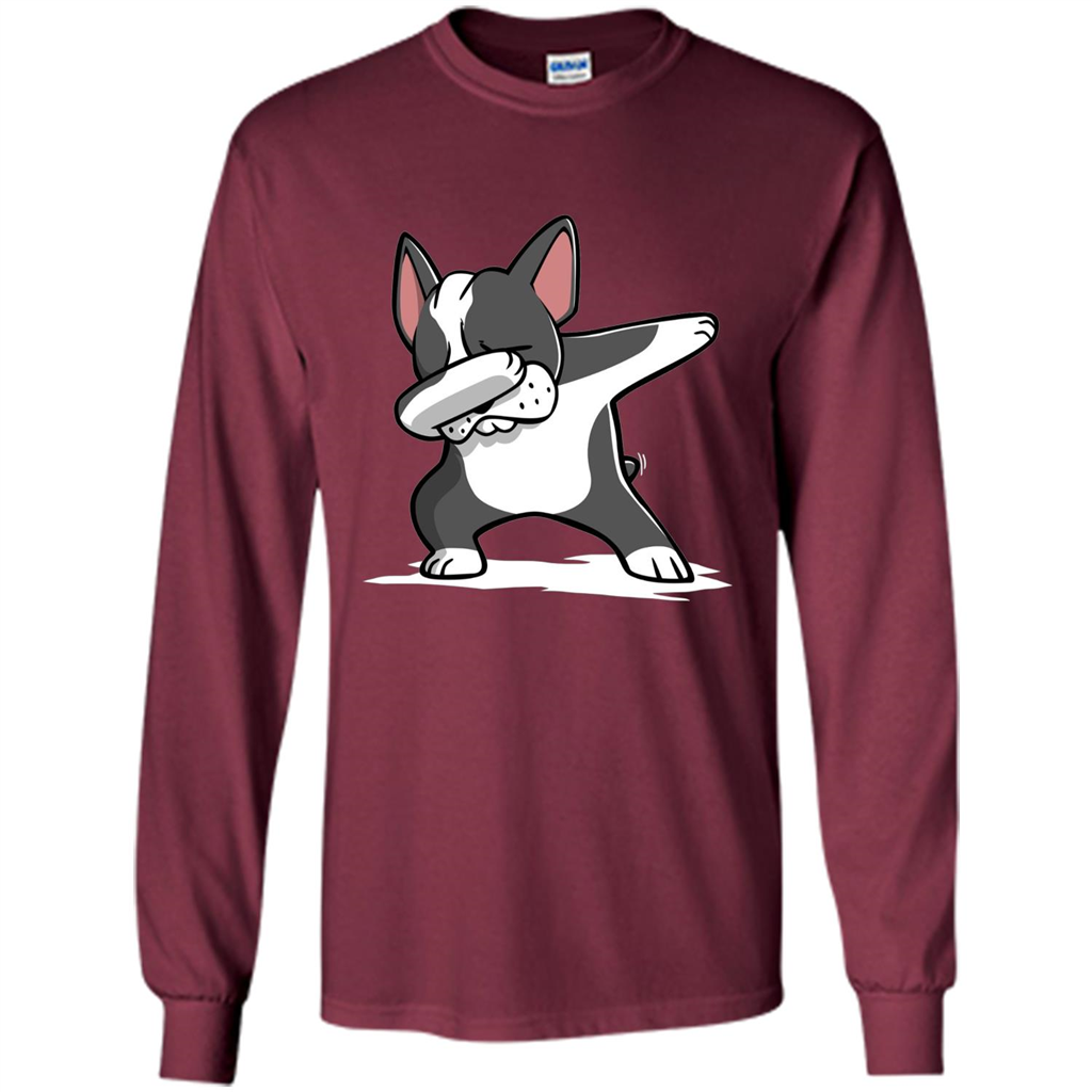 Dabbing Boston Terrier Dog T-Shirt Dab Dance T-shirt Maroon