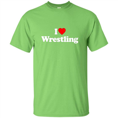 I Love Wrestling T-shirt Lime
