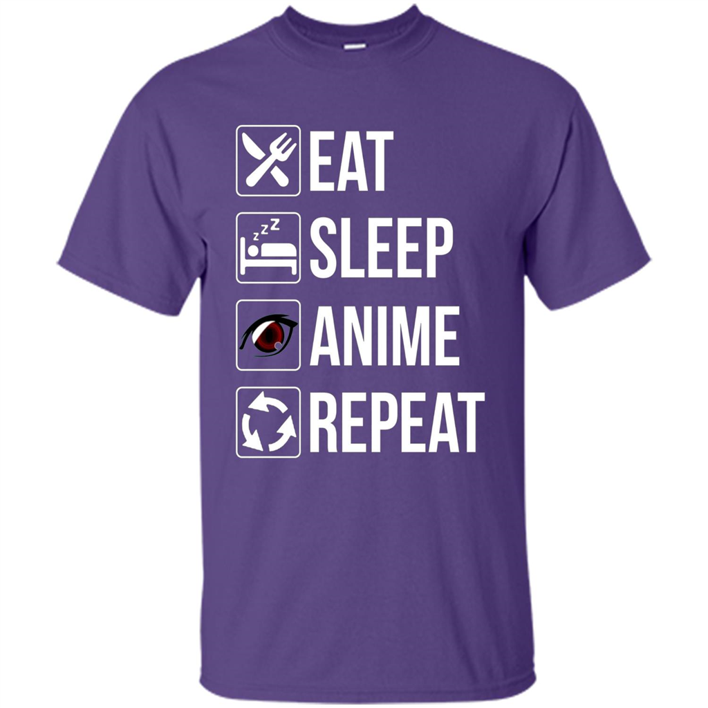 Funny Eat Sleep Anime Repeat T-shirt