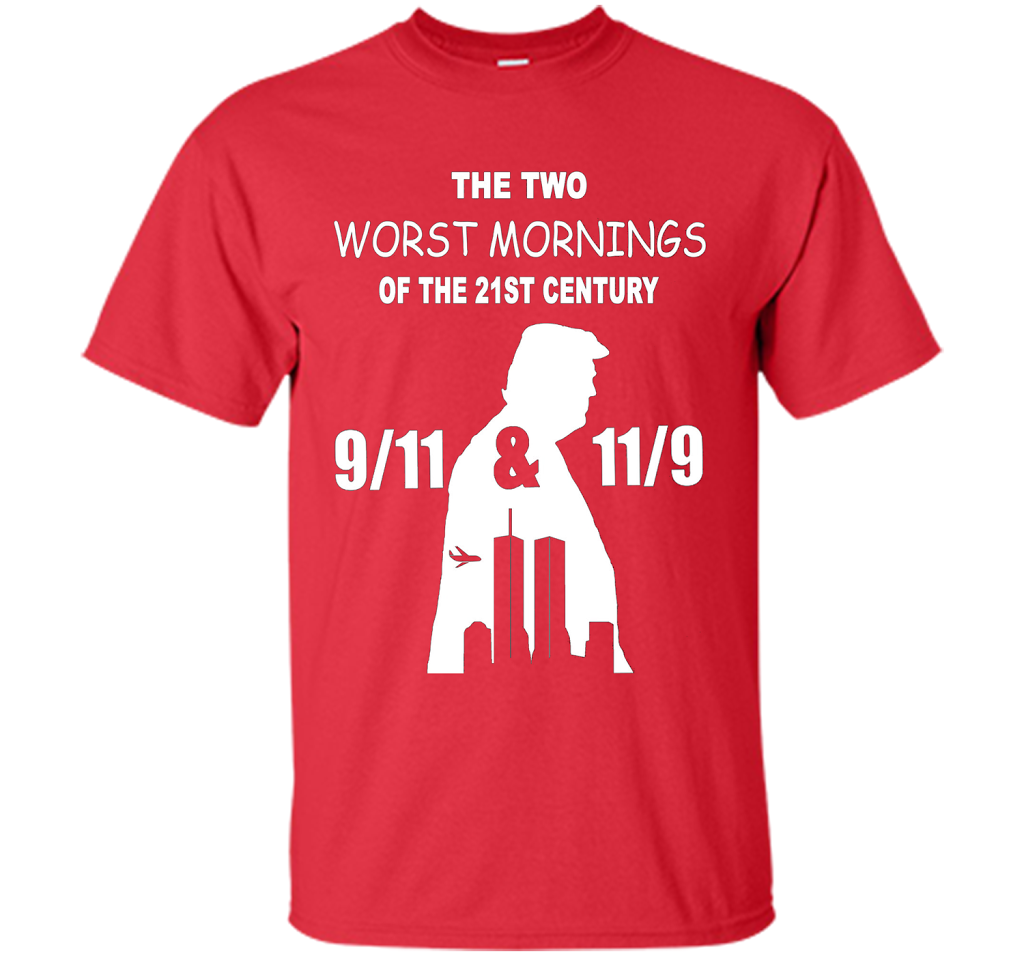 The Two Worst Mornings Of The 21st Century 9/11 And 11/9 T-shirt Red