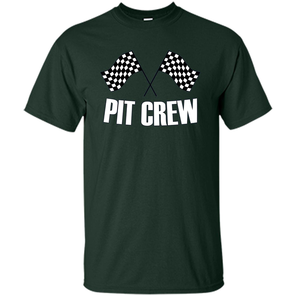 Pit Crew T-shirt for Hosting Race Car Parties Parents Pit Forest Green