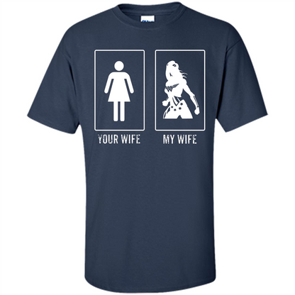 Superhero T-shirt Your Wife My Wife Navy