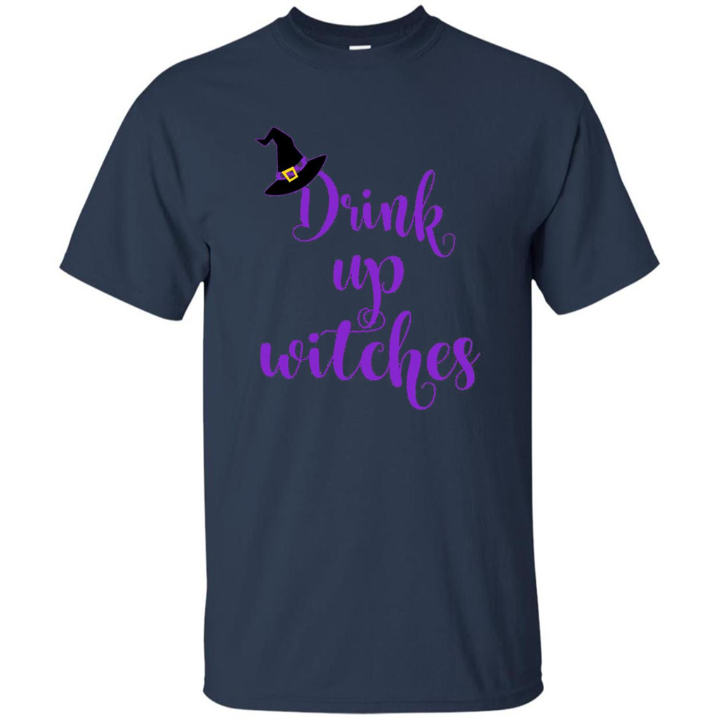 Drink Up Witches Halloween Tshirt Navy