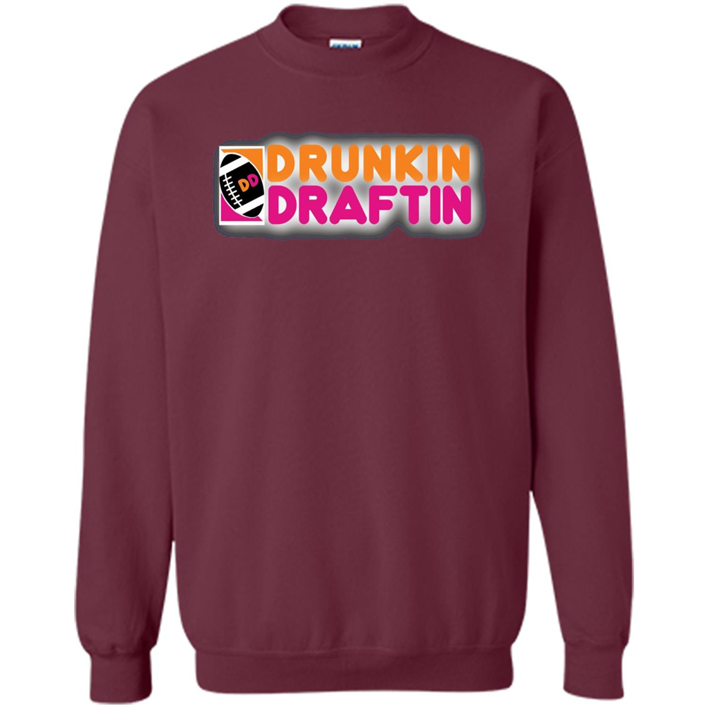 Drunkin' Draftin' T-shirt Funny Fantasy Football Draft T-shirt Maroon
