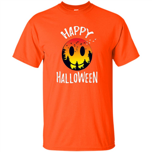 Cute Halloween T-shirt Spooky Camp Happy Face Emoji T-shirt