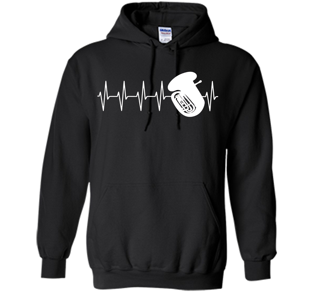 Sousaphone T-shirt Heartbeat Tube Sousaphone Black