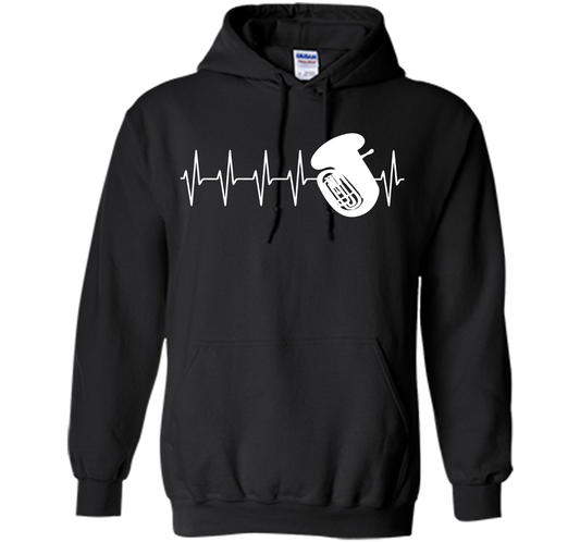 Sousaphone T-shirt Heartbeat Tube Sousaphone Black