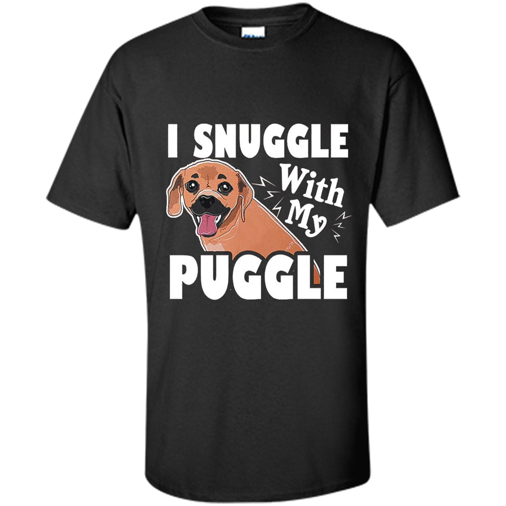 Puggle T-Shirt I Snuggle With My Puggle Black