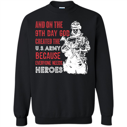 Military T-shirt And On The 9th Day God Created The U S Army Black