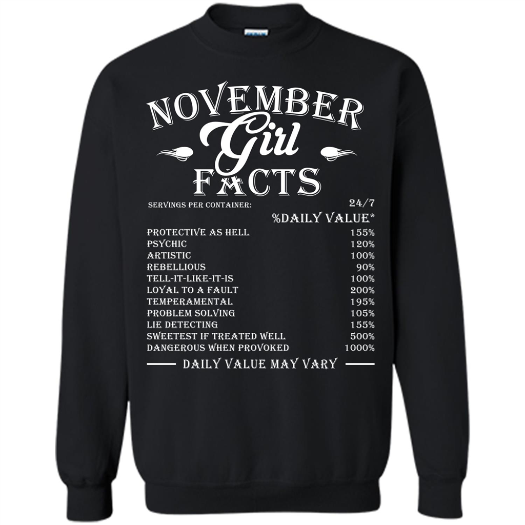 November Girl Facts T-shirt Black