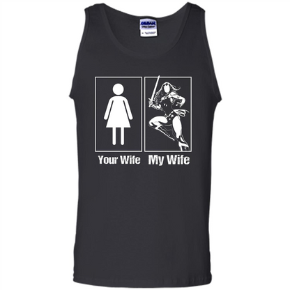 My Wife Is Super Woman T-shirt Mens Your Wife My Wife Black