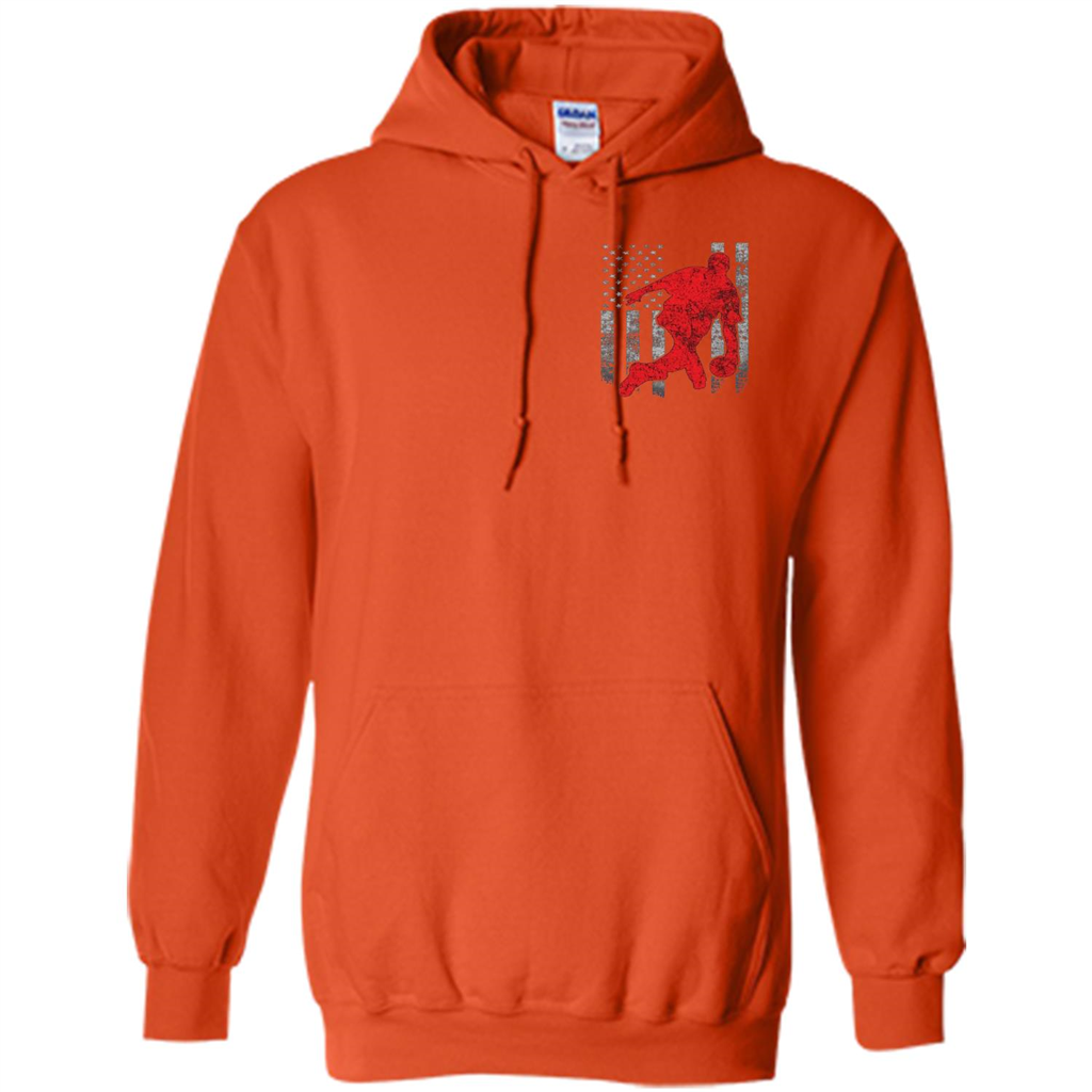 Bowling Man T-shirt - American Flag Bowling T-shirt Orange