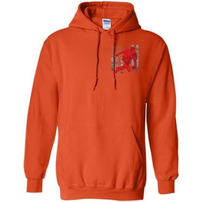 Bowling Man T-shirt - American Flag Bowling T-shirt Orange