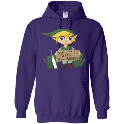 Video Games T-shirt Will Cut Grass For Rupees T-shirt Purple