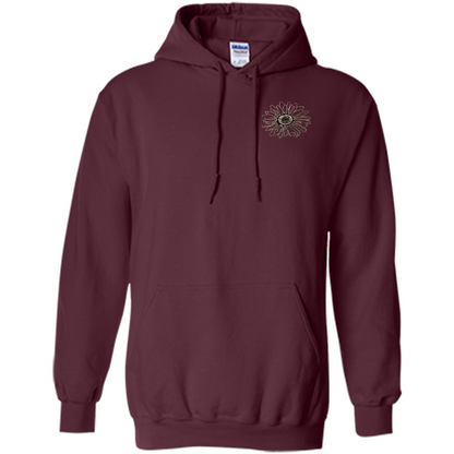 Daisy Flower Sketch Art T-shirt Maroon