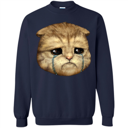 Cat Lovers T-shirt Cat Crying Navy
