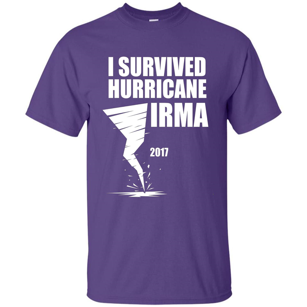 I Survived Hurricane Irma Graphic T-shirt Purple