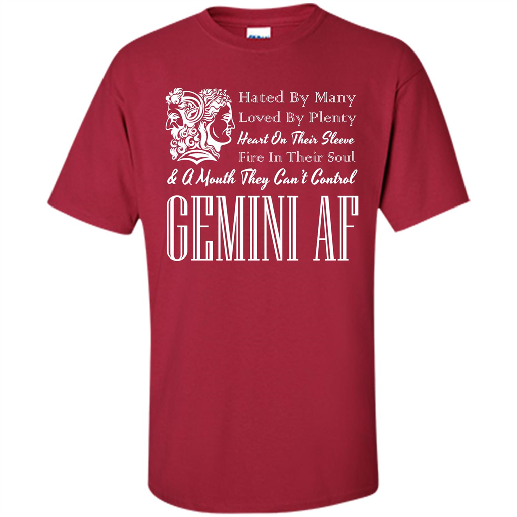 Gemini Af T-shirt Hated By Many Loved By Plenty Heart On Thier Sleeve Fire In Thier Soul A Mouth They Can't Control