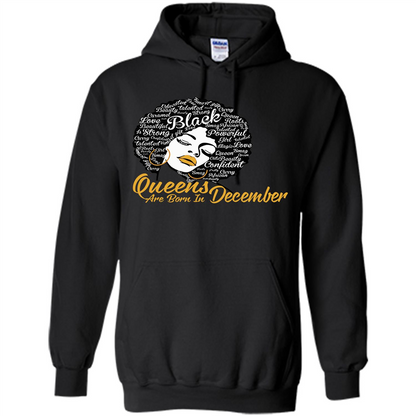 Queen Are Born In December T-shirt Black
