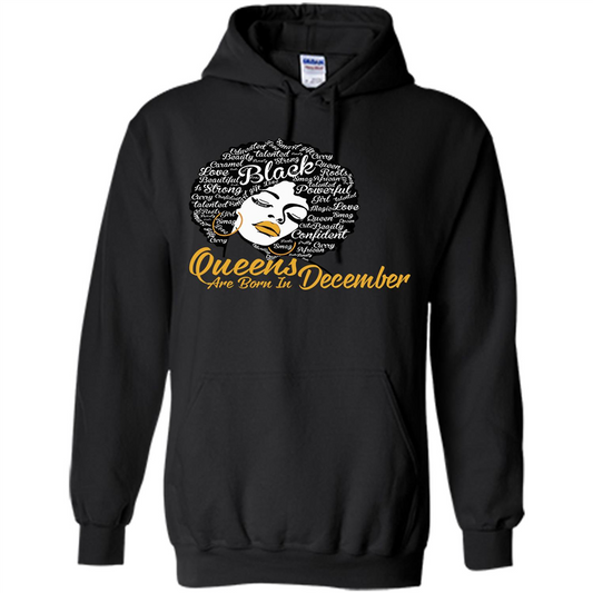 Queen Are Born In December T-shirt Black