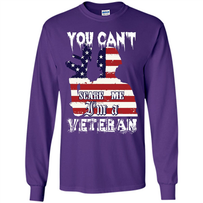Military T-shirt You Can't Scare Me I'm A Veteran Purple