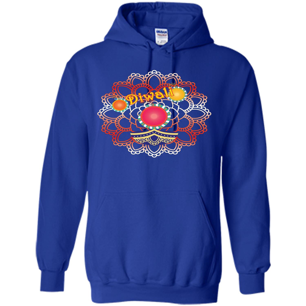 Diwali T-shirt Vibrant Rangoli Lamp And Firecrackers Diwali Tshirt Royal