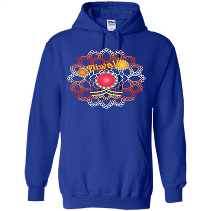 Diwali T-shirt Vibrant Rangoli Lamp And Firecrackers Diwali Tshirt Royal