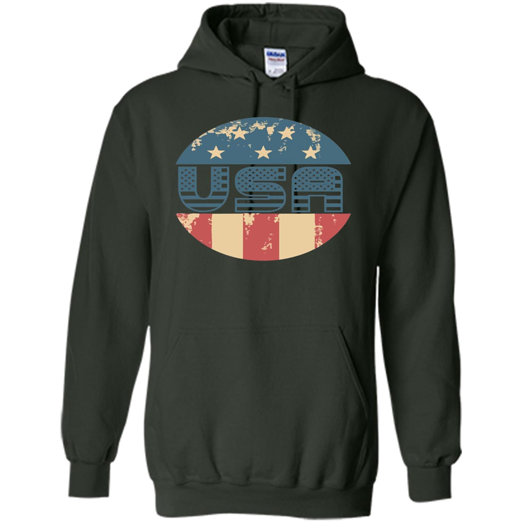 Independence Day T-shirt USA 4th Of July Flag Forest Green