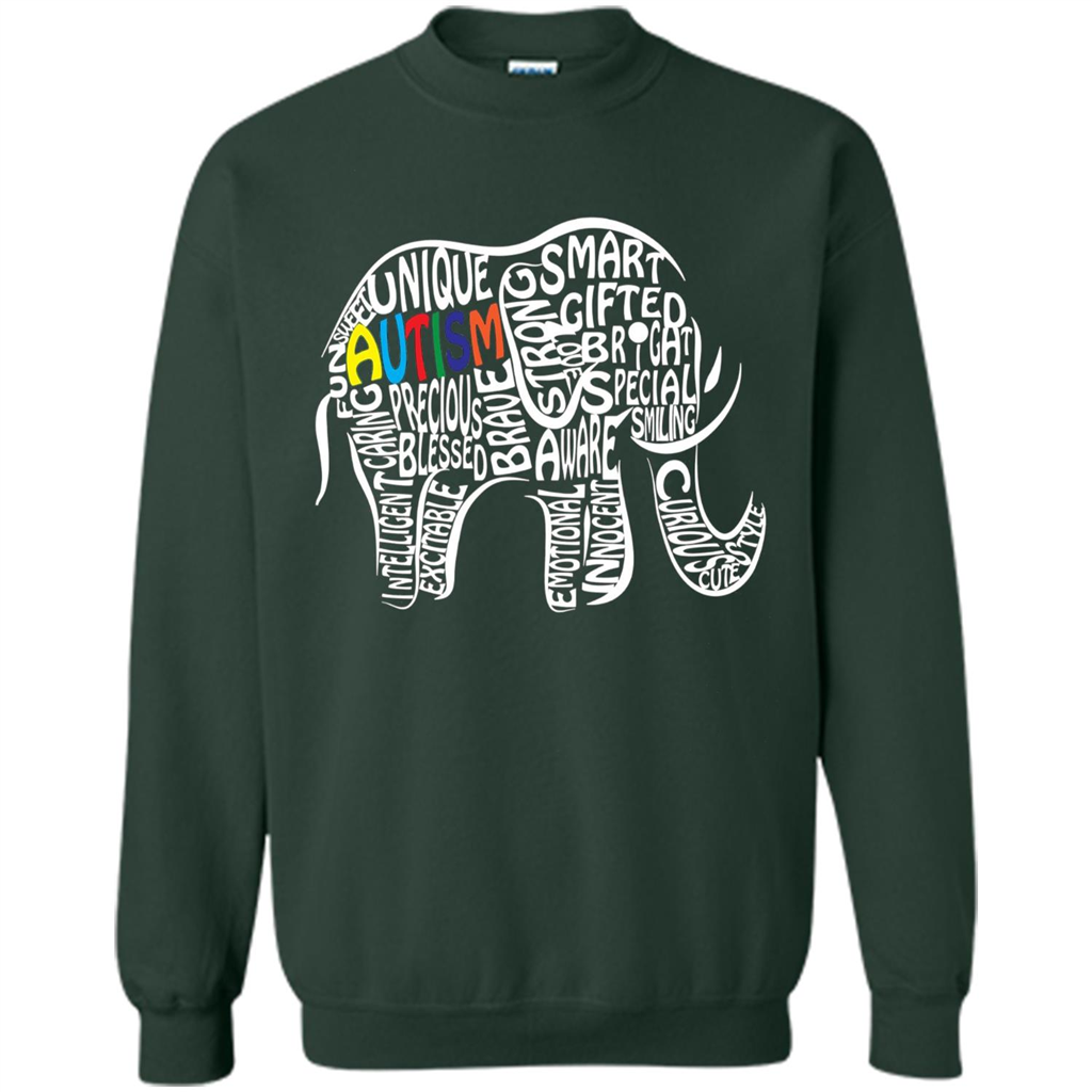 Autism Awareness Elephant T-shirt Forest Green