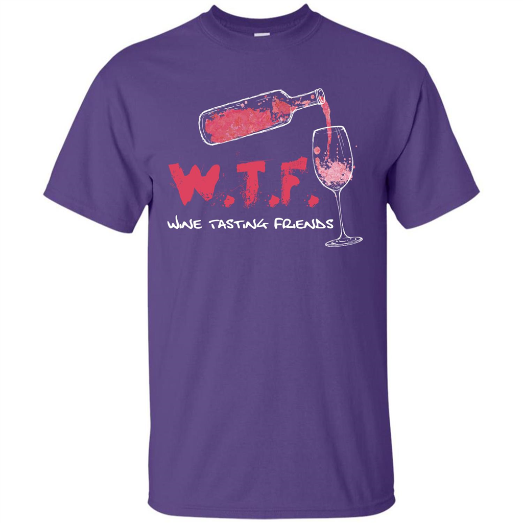 Wine T-shirt W.T.F Wine Tasting Friends T-shirt Purple