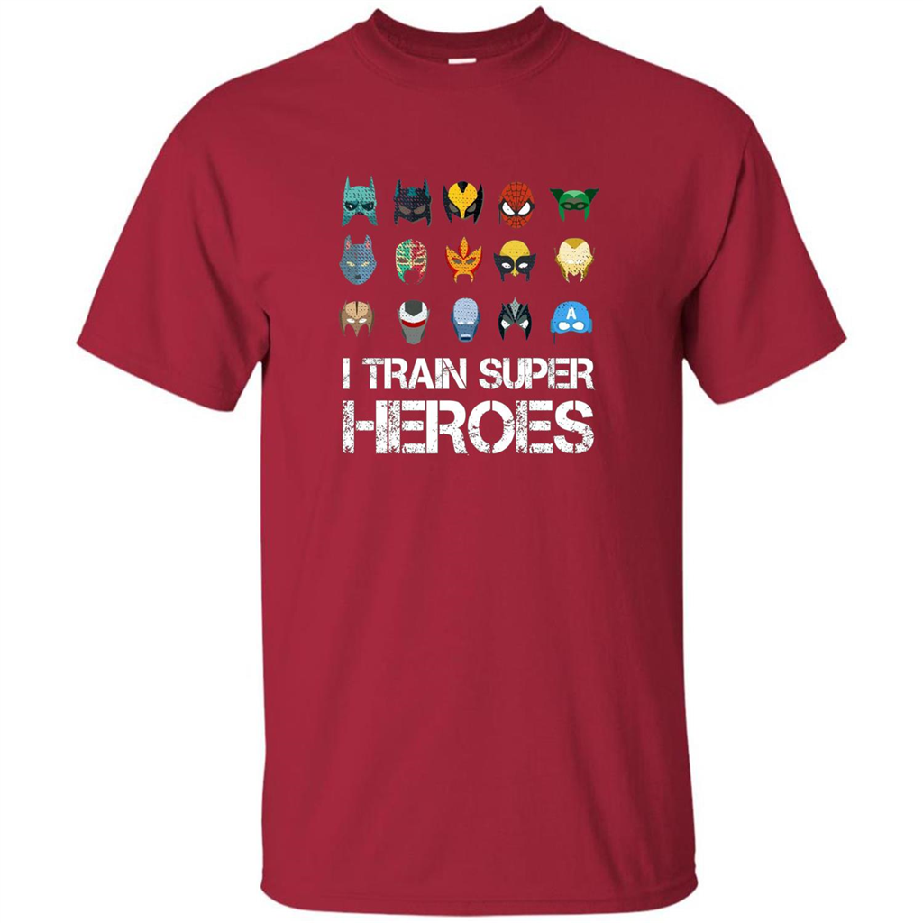 I Train Super Heroes T-shirt Cardinal