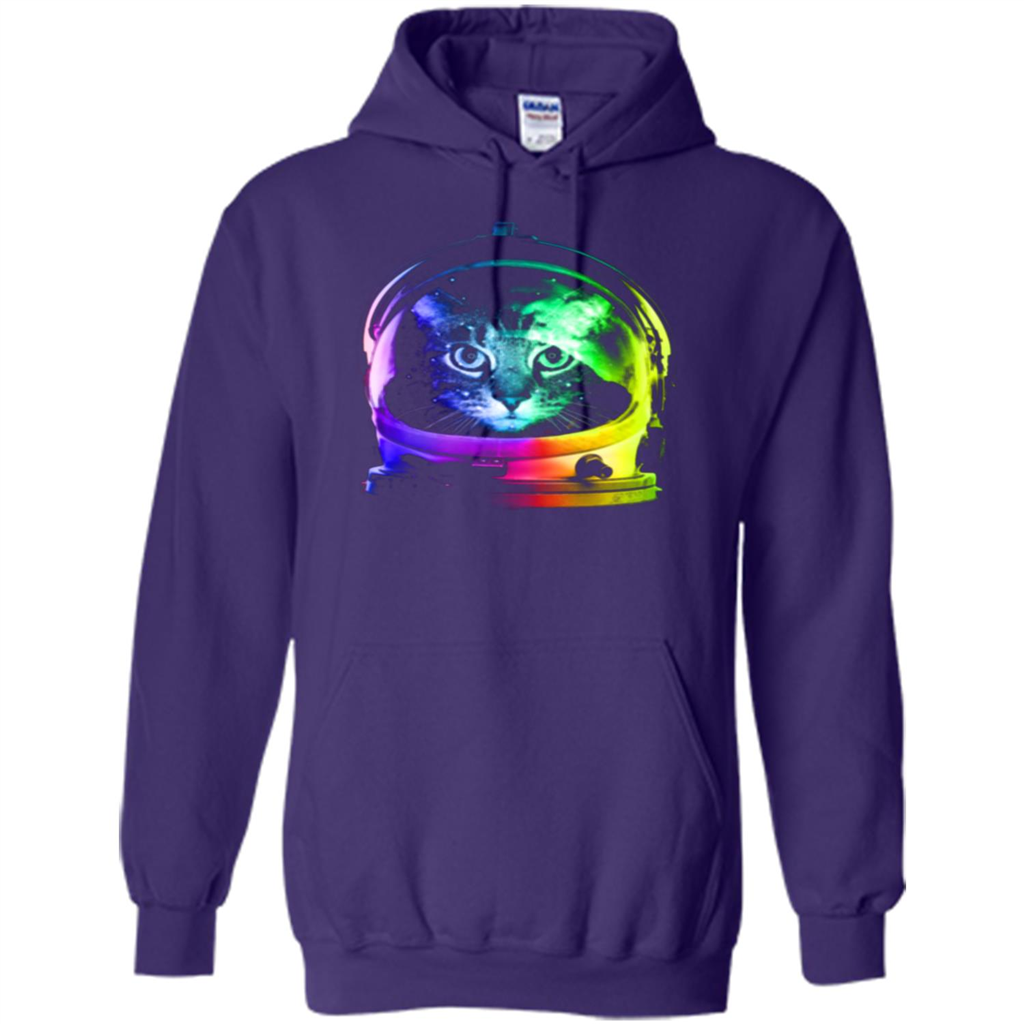 Astronaut Cat T-shirt Purple